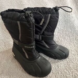 Sorel Kids Black Insulated Snow Boots
